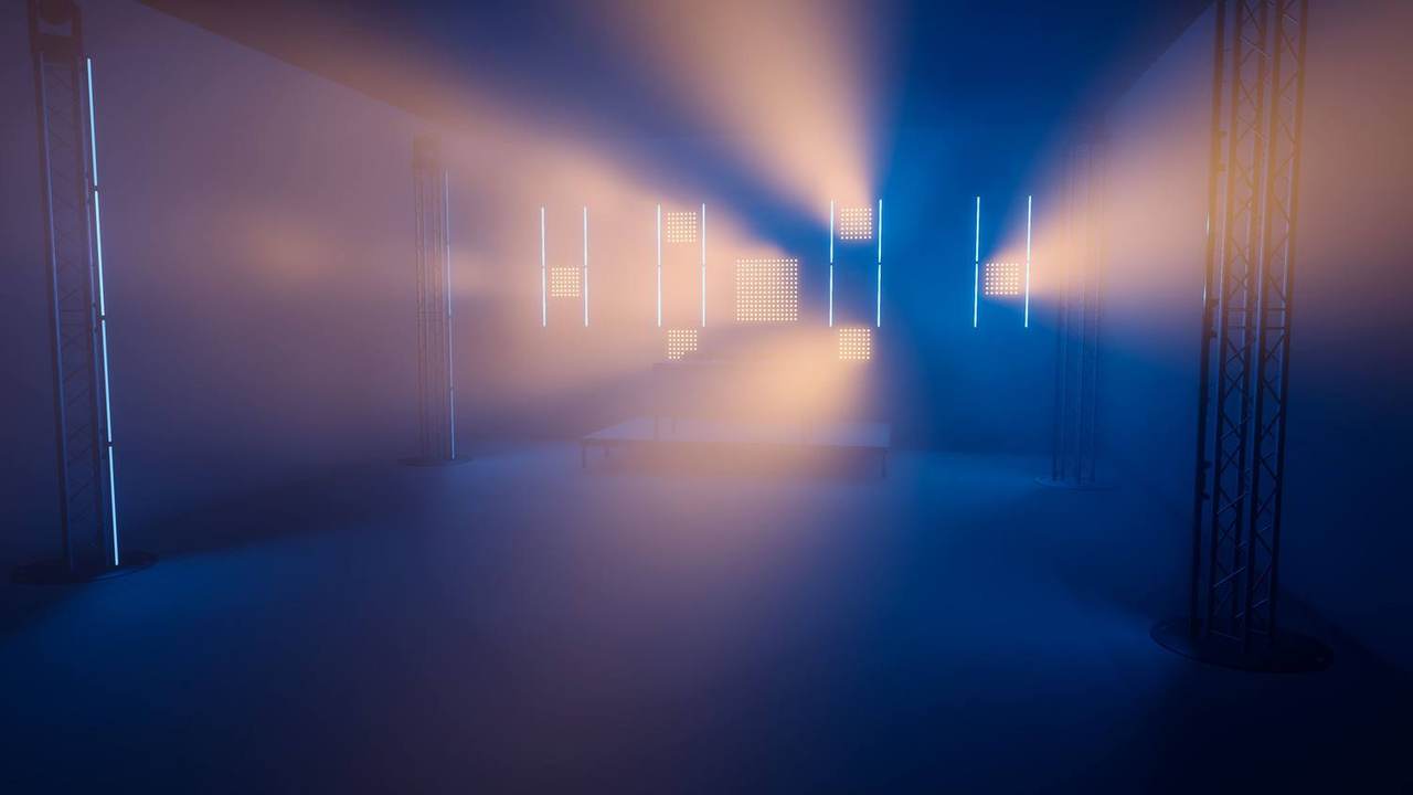 Rendu lumière ambre et bleu du dispositif